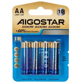 Aigostar Pilas Alcalinas LR6 (AA) 1,5V, 4 Unidades