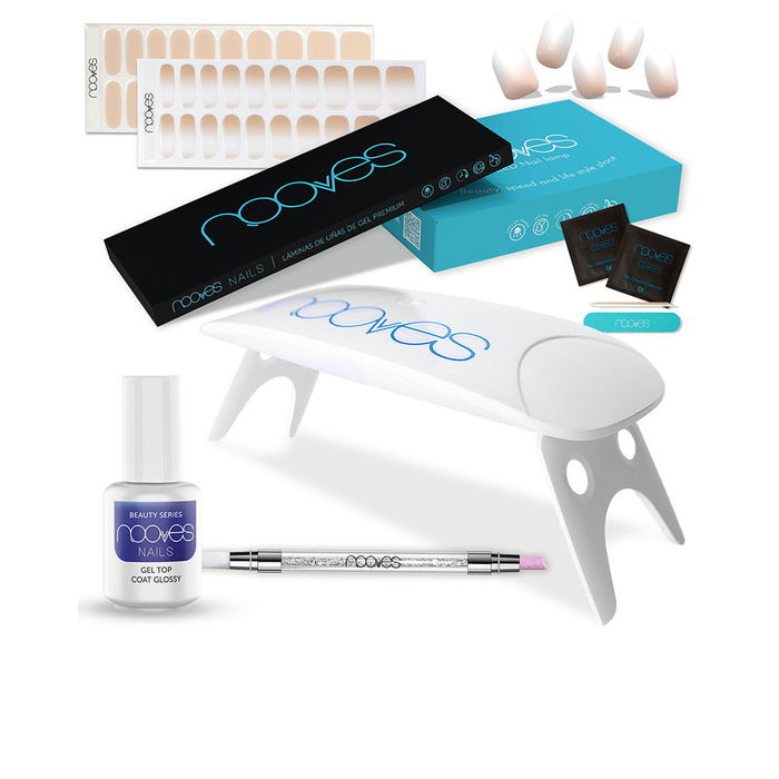 Nooves Starter Kit Beauty Nude Láminas de Uñas Gel Premium Estuche Praline Princess y Nude Baby Boomer Set Completo con Lámpara UV Portátil 8W Nooves Starter Kit Beauty Nude Láminas de Uñas Gel Premium Estuche Praline Princess y Nude Baby Boomer Set Completo con Lámpara UV Portátil 8W