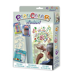 Tempera Instant Solida Playcolor Window Pack Window (Tempera + Blister Instant Glitter Metallic + Blister Instant Glitter Neon + Plantilla A4 + Triptico)
