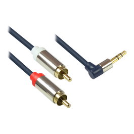 GoodConnections Cable de Audio 3,5 mm a 2 x RCA 5m Azul