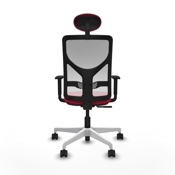 PIQUERAS Y CRESPO Silla de oficina Motilla con mecanismo Sincro, Rojo y Blanco