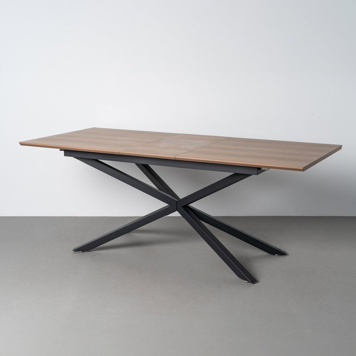 Mesa Extensible Marrón Dm-Metal Salón 160 X 90 X 76 cm Mesa Extensible Marrón Dm-Metal Salón 160 X 90 X 76 cm