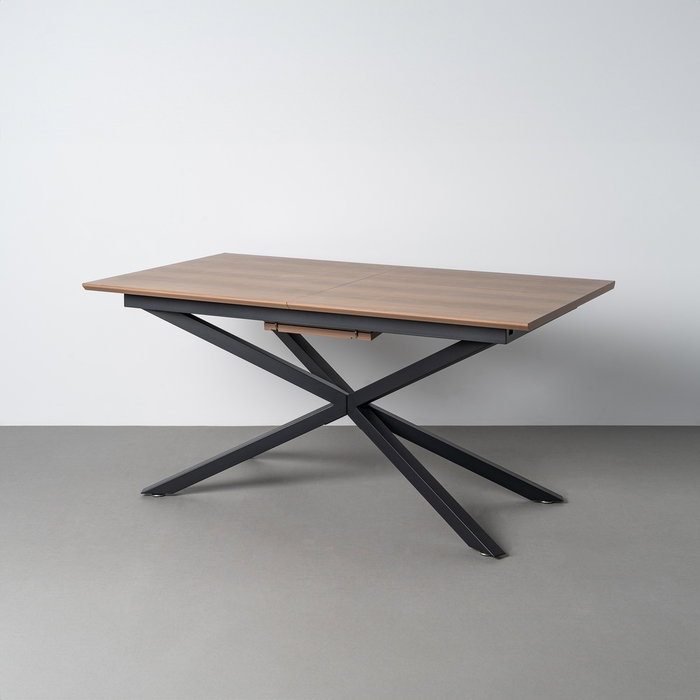 Mesa Extensible Marrón Dm-Metal Salón 160 X 90 X 76 cm Mesa Extensible Marrón Dm-Metal Salón 160 X 90 X 76 cm