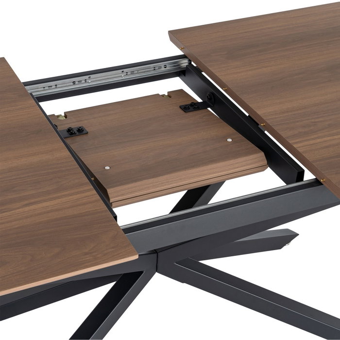 Mesa Extensible Marrón Dm-Metal Salón 160 X 90 X 76 cm