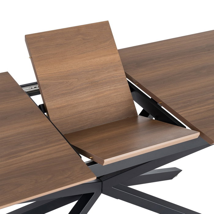 Mesa Extensible Marrón Dm-Metal Salón 160 X 90 X 76 cm