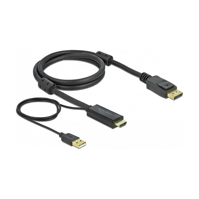 DeLOCK Cable HDMI a DisplayPort 4K 1m con USB A Negro DeLOCK Cable HDMI a DisplayPort 4K 1m con USB A Negro