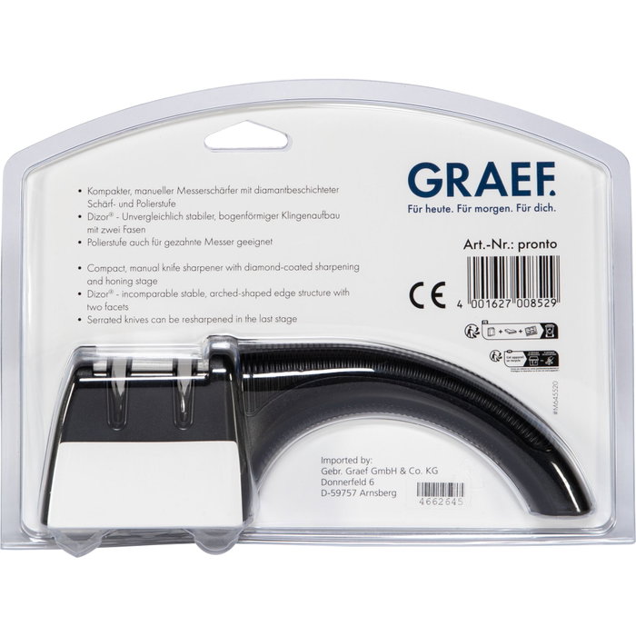 Graef Pronto Afilador de Cuchillos Plata/Negro