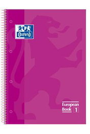 OXFORD Pack de 5 cuadernos espiral Europeanbook1 fucsia A4 80h 90g