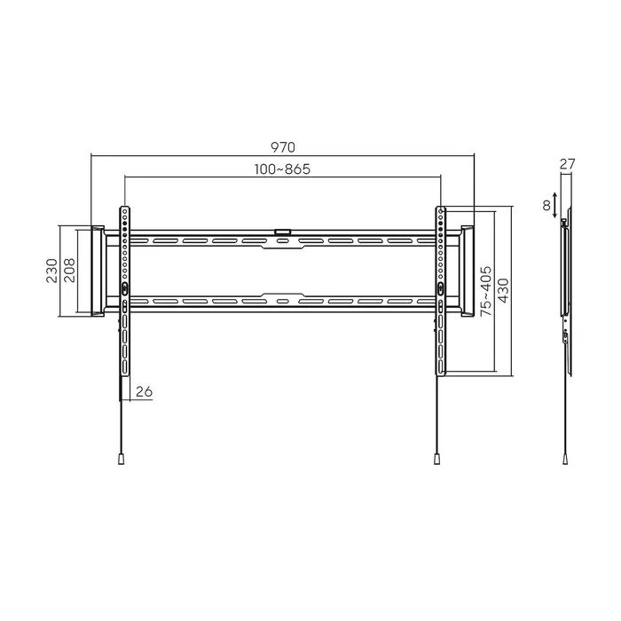 Aisens Soporte de Pared WT90F-235 Ultra Delgado para TV de 43-90 pulgadas, 75kg, Negro