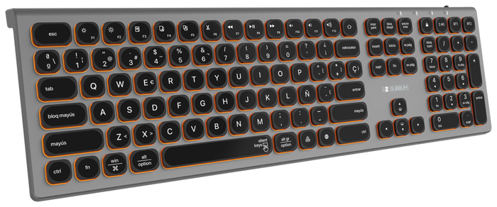 Subblim Master Teclado Inalámbrico con Retroiluminación Gris y Negro