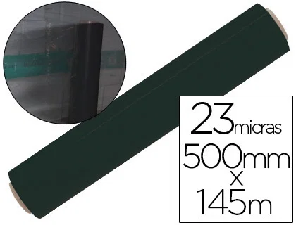 Q-connect Film Extensible Manual, Bobina 500 mm Ancho x 145 m Largo, 23 Micras, Negro, para Embalaje y Paletización Q-connect Film Extensible Manual, Bobina 500 mm Ancho x 145 m Largo, 23 Micras, Negro, para Embalaje y Paletización