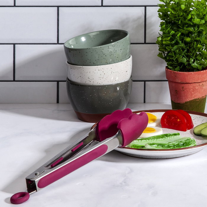 Cook Concept Pinzas de Silicona con Bloqueo de Cierre, Colores Surtidos (Rojo, Lila, Negro, Verde)