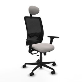 PIQUERAS Y CRESPO Silla de oficina Zulema con mecanismo Sincro/Traslack Blanco y Negro
