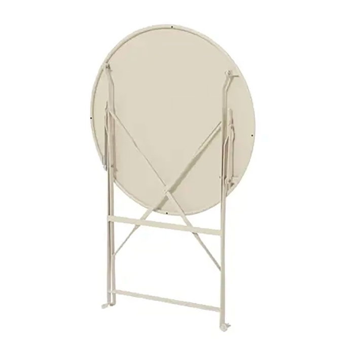 Outdoor Living By Decoris Helsingborg Conjunto Mesa y 2 Sillas Plegables Acero Blanco 42x39x78cm