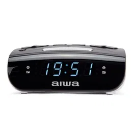 Aiwa CR-15BK Radio Reloj Despertador Doble Alarma FM Negro