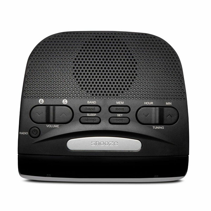 Aiwa CR-15BK Radio Reloj Despertador Doble Alarma FM Negro