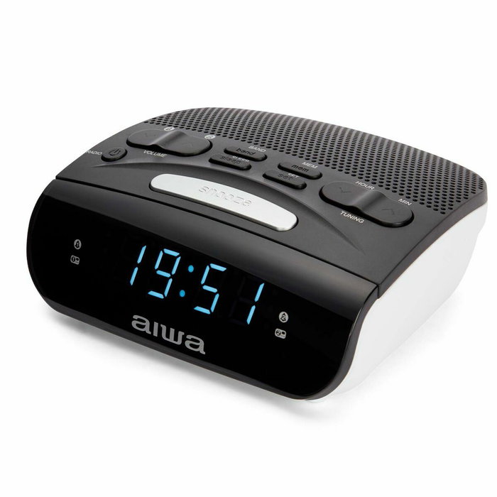 Aiwa CR-15BK Radio Reloj Despertador Doble Alarma FM Negro