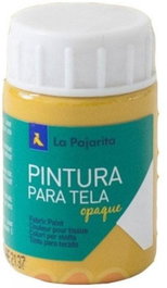 LA PAJARITA Pack de 6 botes de pintura para tela opaca amarillo oro de 35 ml