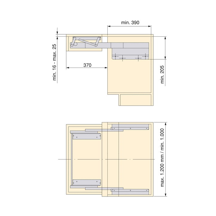 Emuca Guías para mesa extensible y elevable Oplà Folding+39 M120, Aluminio, Anodizado inox