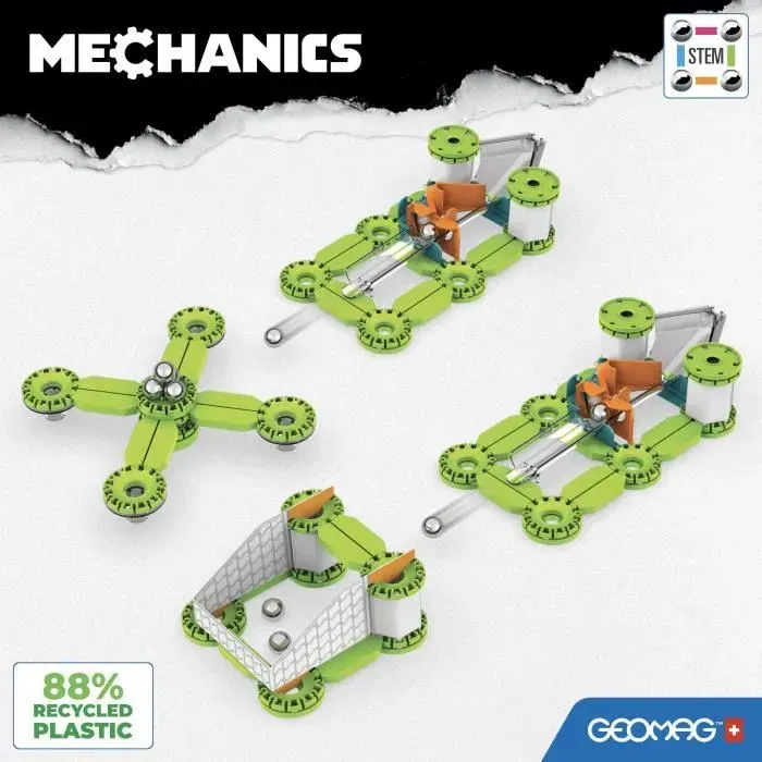 Geomag Juego de Construcción Mecánico Gol! 96 Piezas Magnético Interactivo Plástico Reciclado