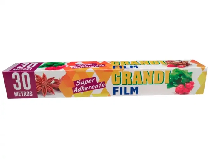 Grandi Film Transparente para Alimentación - Rollo 30 m de Largo x 30 cm de Ancho (300 mm) para Conservación en Hogar y Hostelería