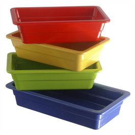 Vollrath Cubeta Roja de Melamina GN 1/1-020 para Cocina Profesional, Color Rojo