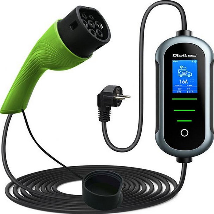 Qoltec Cargador Portátil para Vehículos Eléctricos 2w1 Typ2 3,5kW 230V Wi-Fi 5m