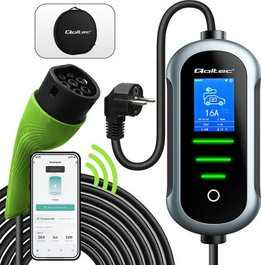 Qoltec Cargador Portátil para Vehículos Eléctricos 2w1 Typ2 3,5kW 230V Wi-Fi 5m