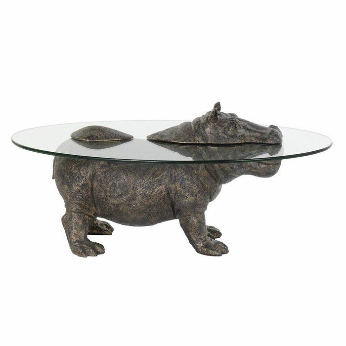 DKD Home Decor Mesita Auxiliar Colonial Cristal Cobrizo Transparente 80x50x37 cm DKD Home Decor Mesita Auxiliar Colonial Cristal Cobrizo Transparente 80x50x37 cm