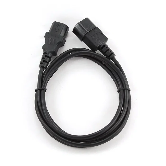 Gembird PC-189 Cable de Alimentación IEC C13 a C14 Macho a Macho, Alargador o Extensión, Negro, 1.8m