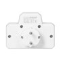 ORNO Ladron de corriente ORAE13191(GS) con 1 toma Schuko y 2 tomas europeas e interruptor