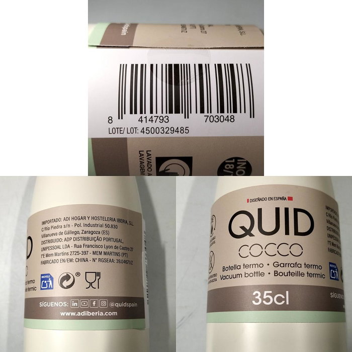 Quid Botella Termo Cocco 0,35L Blanco