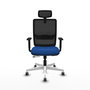 PIQUERAS Y CRESPO Silla de oficina Haches Azul y Negro con Mecanismo Sincro/Traslack