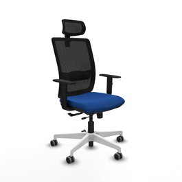 PIQUERAS Y CRESPO Silla de oficina Haches Azul y Negro con Mecanismo Sincro/Traslack
