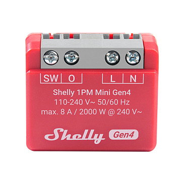 Shelly 1PM Mini Gen4 Relé Interruptor Inteligente Inalámbrico WLAN Bluetooth Matter Zigbee, 1 Canal, 8A, 2000W, Para Montaje en Pared Shelly 1PM Mini Gen4 Relé Interruptor Inteligente Inalámbrico WLAN Bluetooth Matter Zigbee, 1 Canal, 8A, 2000W, Para Montaje en Pared
