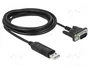 DeLOCK 66282 Adaptador USB 2.0 a Serie RS-232, Negro