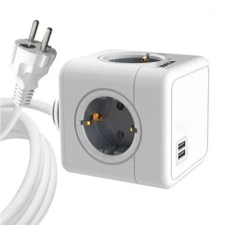 Regleta Jocca 1577/ 4 Tomas de corriente/ 2 USB/ Cable 1,5 m/ Blanca