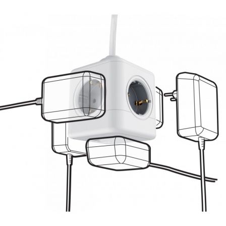 Regleta Jocca 1577/ 4 Tomas de corriente/ 2 USB/ Cable 1,5 m/ Blanca