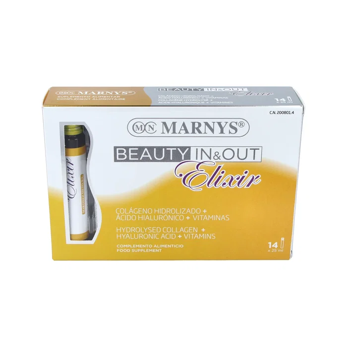 MARNYS Beauty In & Out Elixir 14 Viales - Complemento con Colágeno y Ácido Hialurónico para la Piel MARNYS Beauty In & Out Elixir 14 Viales - Complemento con Colágeno y Ácido Hialurónico para la Piel