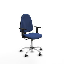 PIQUERAS Y CRESPO Silla de oficina Algarra Azul marino con base cromada y brazos 1D