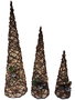 DKD Home Decor Cono Navidad Tradicional Natural 20 x 80 x 20 cm (2 Unidades)