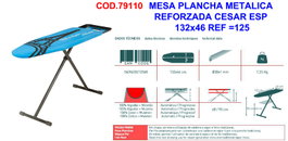 CESAR Mesa Plancha Metálica Reforzada 132x45x125 cm