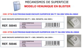 Electricidad Base Enchufe Superficie C/TT 16A 250V