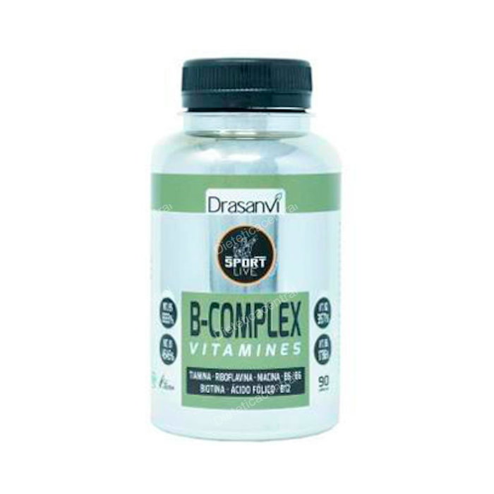 Drasanvi Sport Live Complex B Complex Vitamínico 90 Cápsulas - Complemento Alimenticio con Vitaminas B1, B2, B3, B5, B6, B7, B9, B12 Drasanvi Sport Live Complex B Complex Vitamínico 90 Cápsulas - Complemento Alimenticio con Vitaminas B1, B2, B3, B5, B6, B7, B9, B12