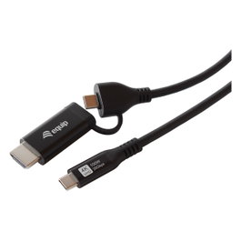 EQUIP Adaptador USB-C a HDMI + USB-C PD 100W 4K 60Hz 1.00m Aluminio