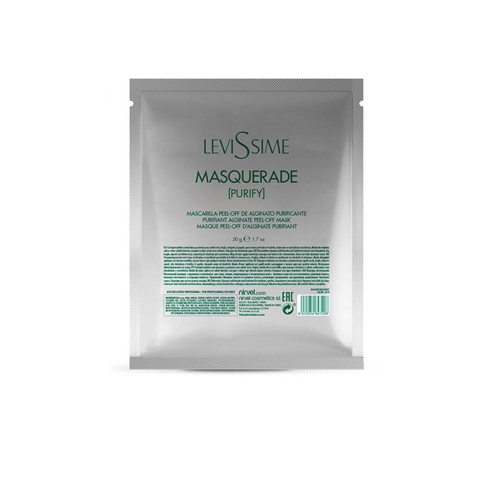 Levissime Masquerade Purify 50g Mascarilla Purificante con Algas Pardas y Pepino para Refrescar y Revitalizar la Piel Levissime Masquerade Purify 50g Mascarilla Purificante con Algas Pardas y Pepino para Refrescar y Revitalizar la Piel