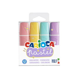 Marcador Fluor Carioca Memolight Pastel Estuche De 4