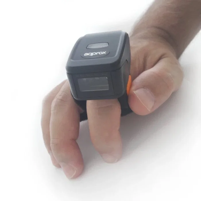 Approx APPLS14R2D - Lector de códigos de barras manos libres 1D / 2D / QR, inalámbrico por Bluetooth y RF, sensor CMOS, Negro y Naranja