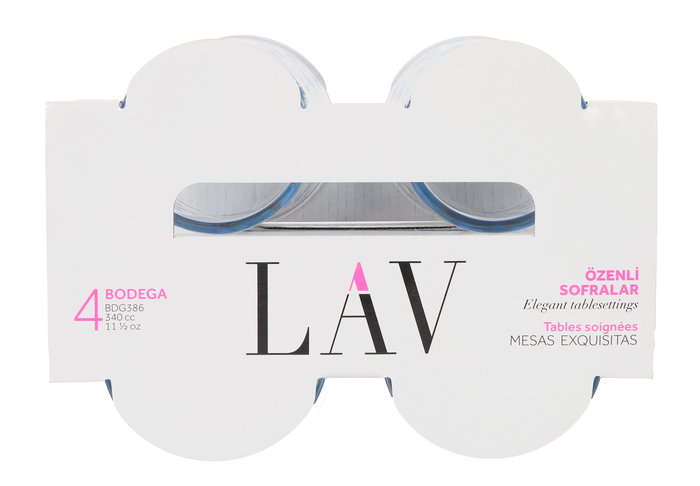 LAV Set 4 Vasos Pinta 340 cc Flores (6 Cajas)