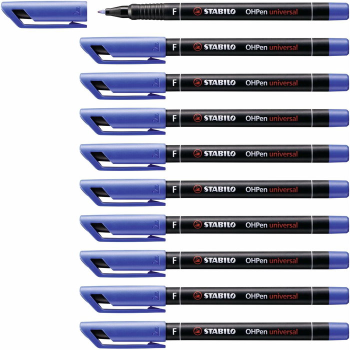Stabilo STABILO OHPen Universal Marcador Permanente Azul Punta Fina 0,7 mm (Set de 10)